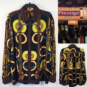 Royal Prestige Men XXL Button Up Shirt Mod Brown